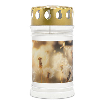 Artikelvorschau Grablicht Nr. 3 mit Motiv - Pusteblume