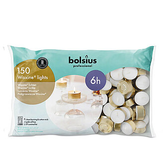 Artikelvorschau Bolsius: Waxine-Lichte 6h (150er Beutel) - gold