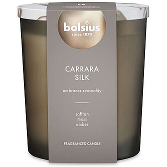 Artikelvorschau Bolsius: Marble Kollektion Duftglas mit Deckel 110/96mm - Carrara Silk (1 Stück)