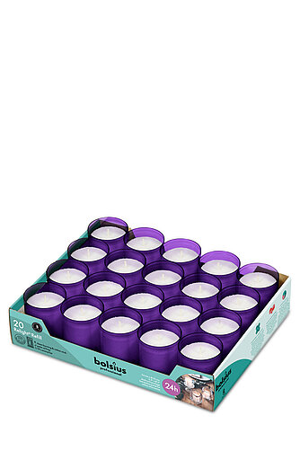 Bolsius Relight Nachfüllkerzen 20er Tray - lila Artikelvorschau Relight Nachfüllkerzen 20er Tray - lila