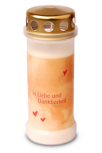 Artikelvorschau Grablicht Nr. 6 mit Deckel und Motiv Ballon (12 Stück)