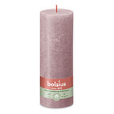 Eine Rustik Stumpenkerze in der Farbe Eschen Rose Größe 190/68 mm