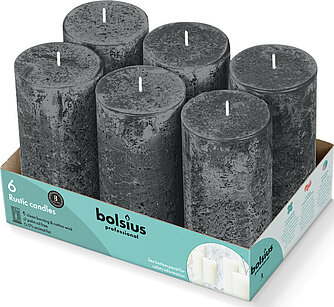 Bolsius Bolsius Rustik Stumpen 130/68mm - stürmisches Grau (6er Tray) Artikelvorschau Bolsius Rustik Stumpen 130/68mm - stürmisches Grau (6er Tray)