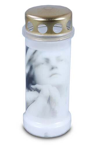 Artikelvorschau Grablicht Nr. 6 mit Deckel und Motiv Beten