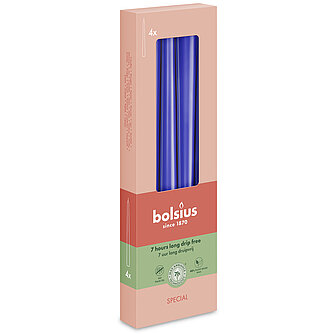 Artikelvorschau Bolsius: Spitzkerzen Ultra Gloss 245/24mm (4er Pack) - Majorelle Blau