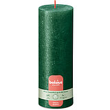 Rustik Shimmer Specials Stumpenkerze in der Farbe Pinien Grün Größe 190/68 Einzelkerze
