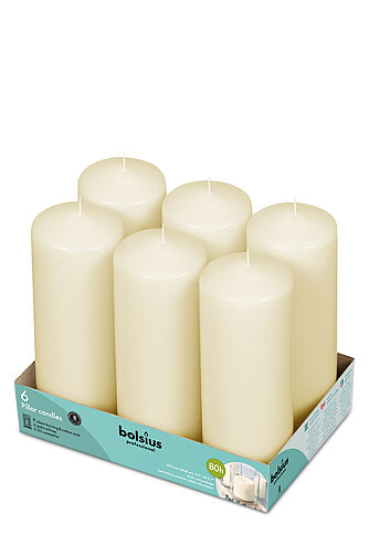 Bolsius Bolsius Stumpen 200/68 mm (6er Tray) Artikelvorschau Bolsius Stumpen 200/68 mm (6er Tray)