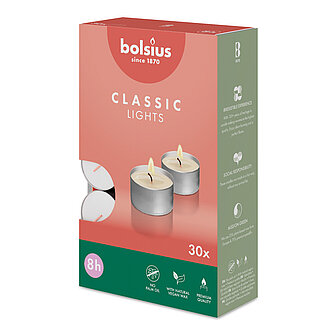 Artikelvorschau Teelichte 8h (30er Pack) - Silber