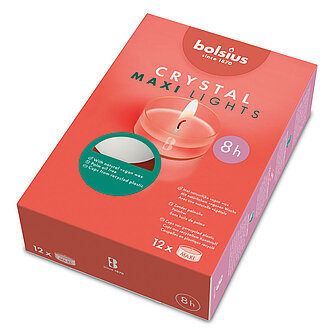 Artikelvorschau Crystal Maxi Lights Teelichte 8h (12er Pack)