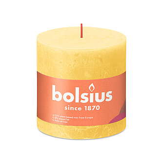 Bolsius Rustik Stumpenkerzen 100/100 mm - Sonnengelb (1 Stück) Artikelvorschau Rustik Stumpenkerzen 100/100 mm - Sonnengelb (1 Stück)