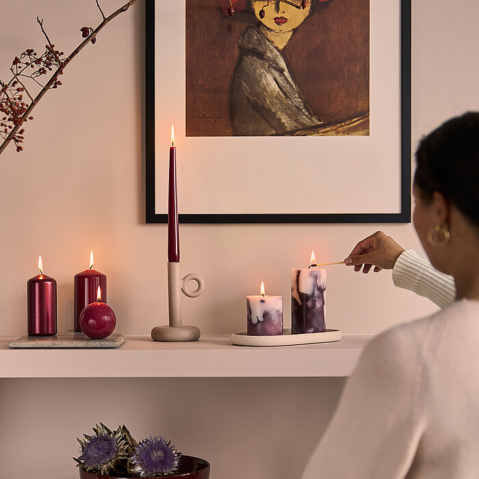 Bolsius Marble & Ultra Gloss Kerzen dekoriert