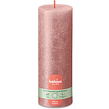 Rustik Shimmer Specials Stumpenkerze in der Farbe Rosa Größe 190/68 Einzelkerze