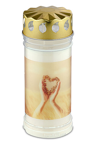 Artikelvorschau Bolsius: Grablicht Nr. 5 mit Motiv - Kranz