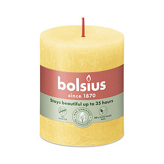 Artikelvorschau Rustik Stumpenkerzen 80/68 mm - Sonnengelb (1 Stück)