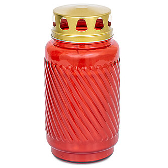 Artikelvorschau Laternenglas mit Deckel - rot (1 Stück)