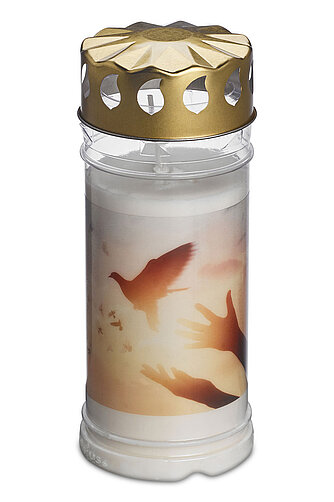 Artikelvorschau Grablicht Nr. 5 mit Motiv - Taube