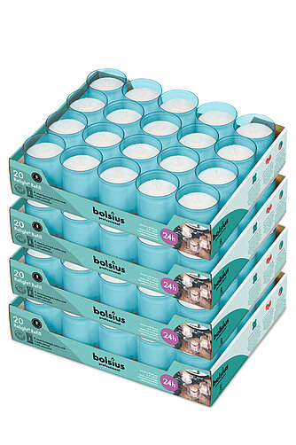 Bolsius Relight Nachfüllkerzen 4x 20er Tray - aqua Artikelvorschau Relight Nachfüllkerzen 4x 20er Tray - aqua