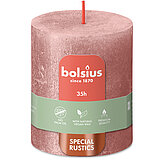 Rustikale Shimmer Stumpenkerze Special Kollektion in der Farbe Rosa Einzelkerze 