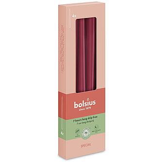 Artikelvorschau Bolsius: Spitzkerzen Ultra Gloss 245/24mm (4er Pack) - Samtrot