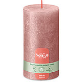 Rustik Shimmer Specials Stumpenkerze in der Farbe Rosa Größe 130/68 Einzelkerze