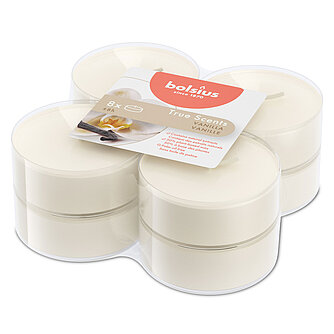 Artikelvorschau True Scents Maxi-Lichte Clear Cup - Vanille (8er Pack)