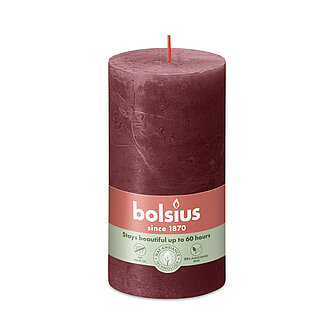 Artikelvorschau Rustik Stumpenkerzen 130/68 mm - Samtrot (1 Stück)