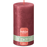 Rustik Shimmer Specials Stumpenkerze in der Farbe Rot Größe 130/68 Einzelkerze