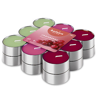 Artikelvorschau Duft-Teelichte 3-farbig (18er Pack) - Cranberry