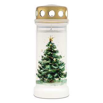 Artikelvorschau Bolsius: Grablicht Nr. 6 mit Deckel und Motiv Weihnachten (1 Stück)