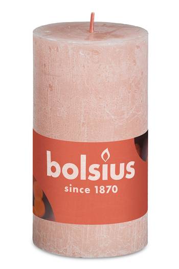 Rustik Stumpenkerzen Shine Kollektion 100/50 mm - Nebliges Rosa (1 Stück)